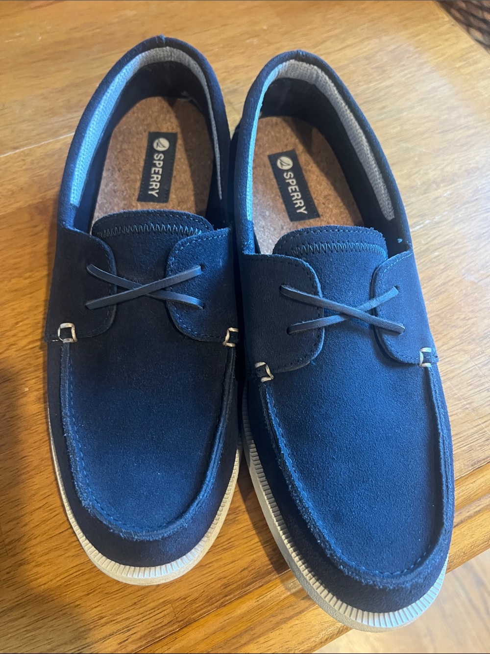 Sperry Men’s Navy Suede Slip-On Boat Shoes 10